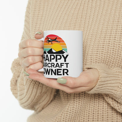 Happy Aircraft Owner - Retro - Ceramic Mug 11oz