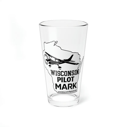 Wisconsin Pilot Mark - YouTube - Mixing Glass, 16oz