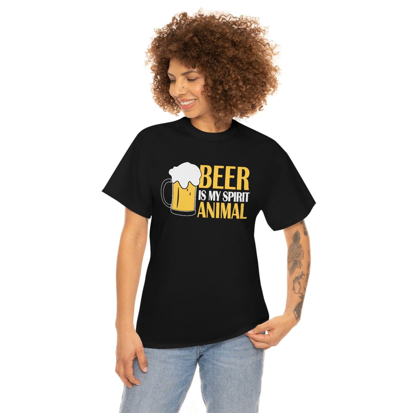 Beer Is My Spirit Animal - Unisex Heavy Cotton Tee