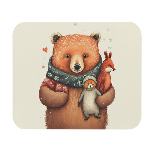 Bear With Plush Toys - Mouse Pad (Rectangle)