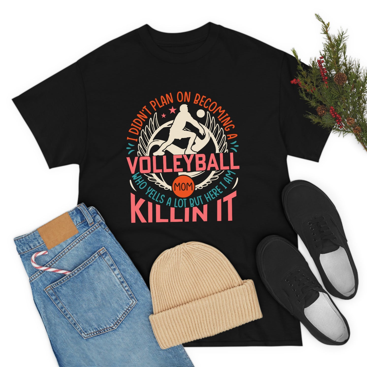 Volleyball Mom - Killin It - Unisex Heavy Cotton Tee