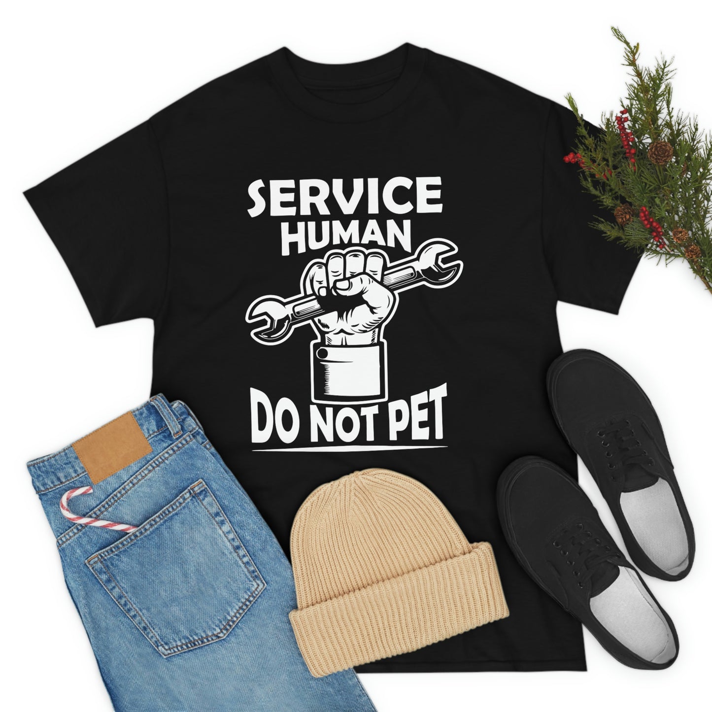 Service Human - Do Not Pet - Unisex Heavy Cotton Tee