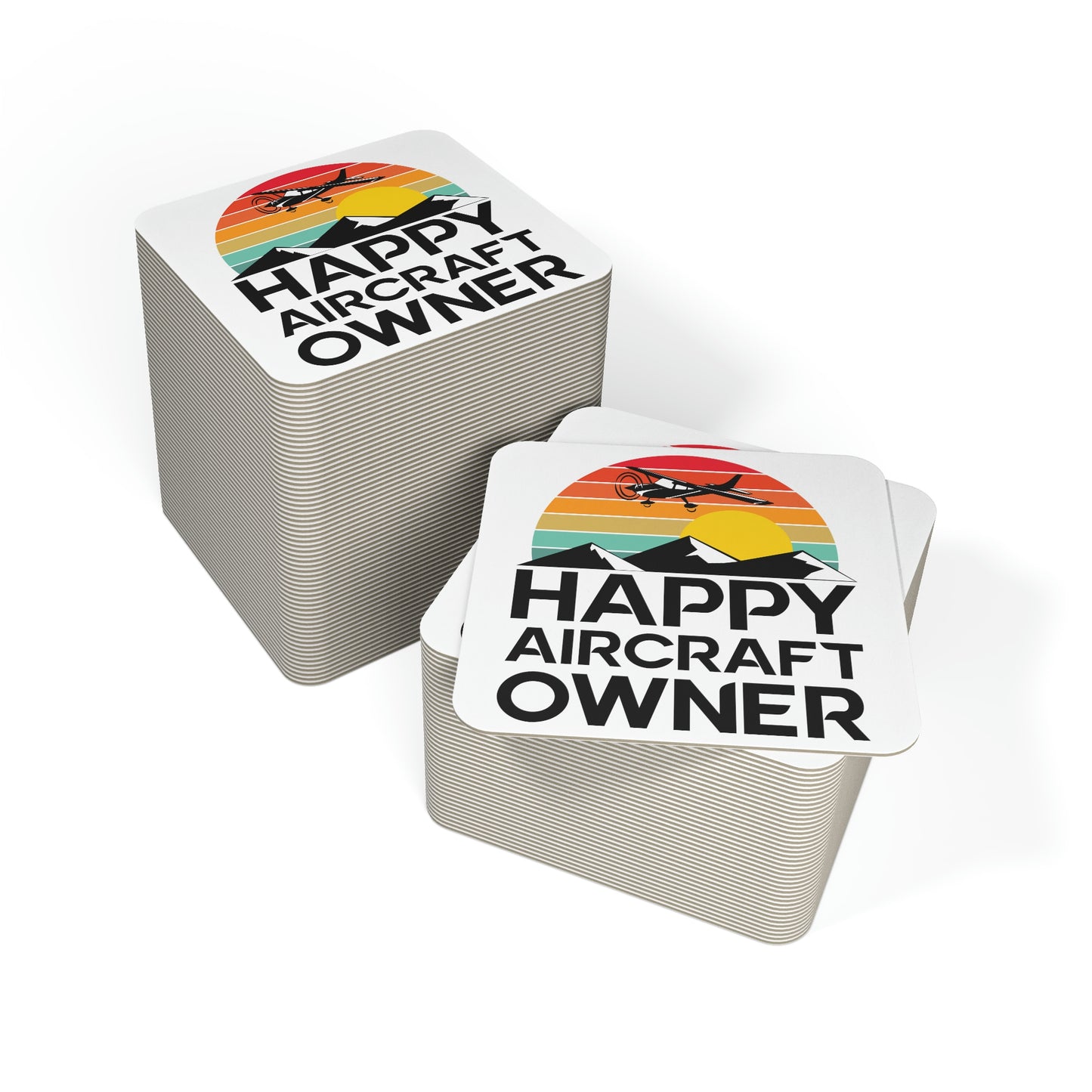 Happy Aircraft Owner - Retro - Coasters (100 pcs)