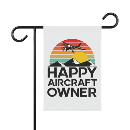 Happy Aircraft Owner - Retro - 12" x 18" Garden Flag