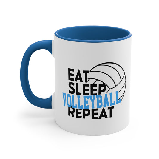 Eat - Sleep - Volleyball - Repeat - Accent Coffee Mug, 11oz