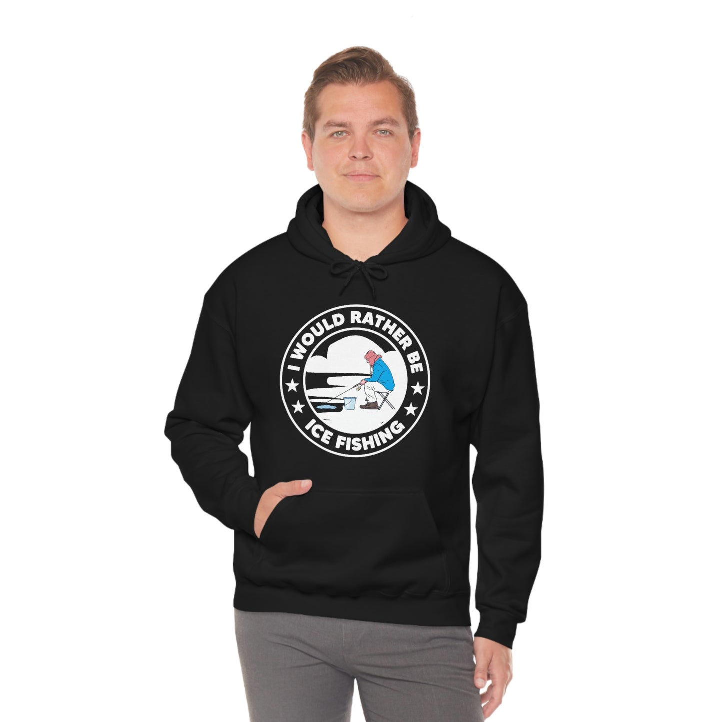 I Would Rather Be Ice Fishing - Unisex Heavy Blend™ Hooded Sweatshirt