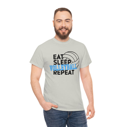 Eat - Sleep - Volleyball - Repeat - Unisex Heavy Cotton Tee