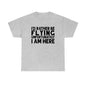 I'd Rather Be Flying Unfortunately I Am Here - Black - Unisex Heavy Cotton Tee