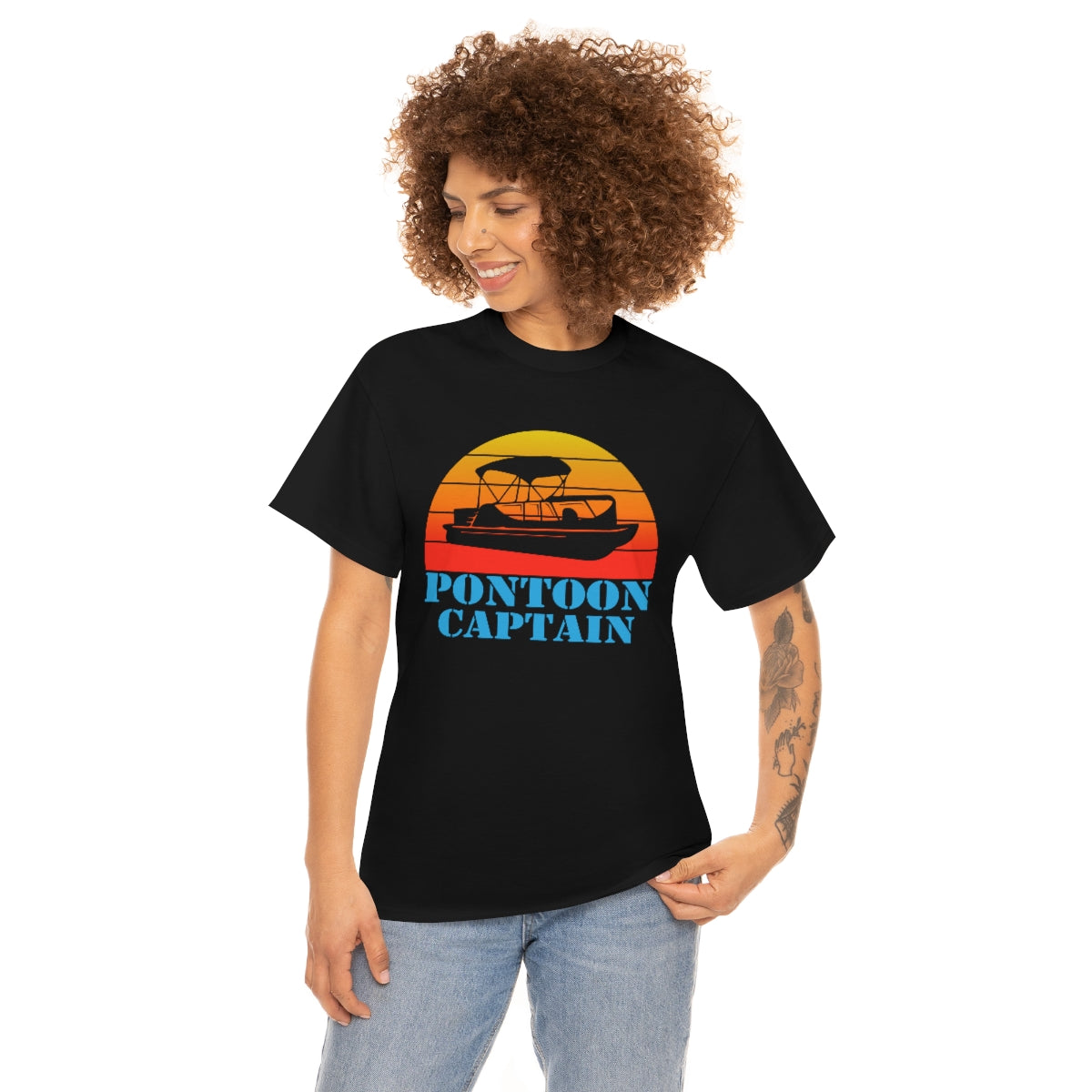 Pontoon Captain - Retro - Unisex Heavy Cotton Tee