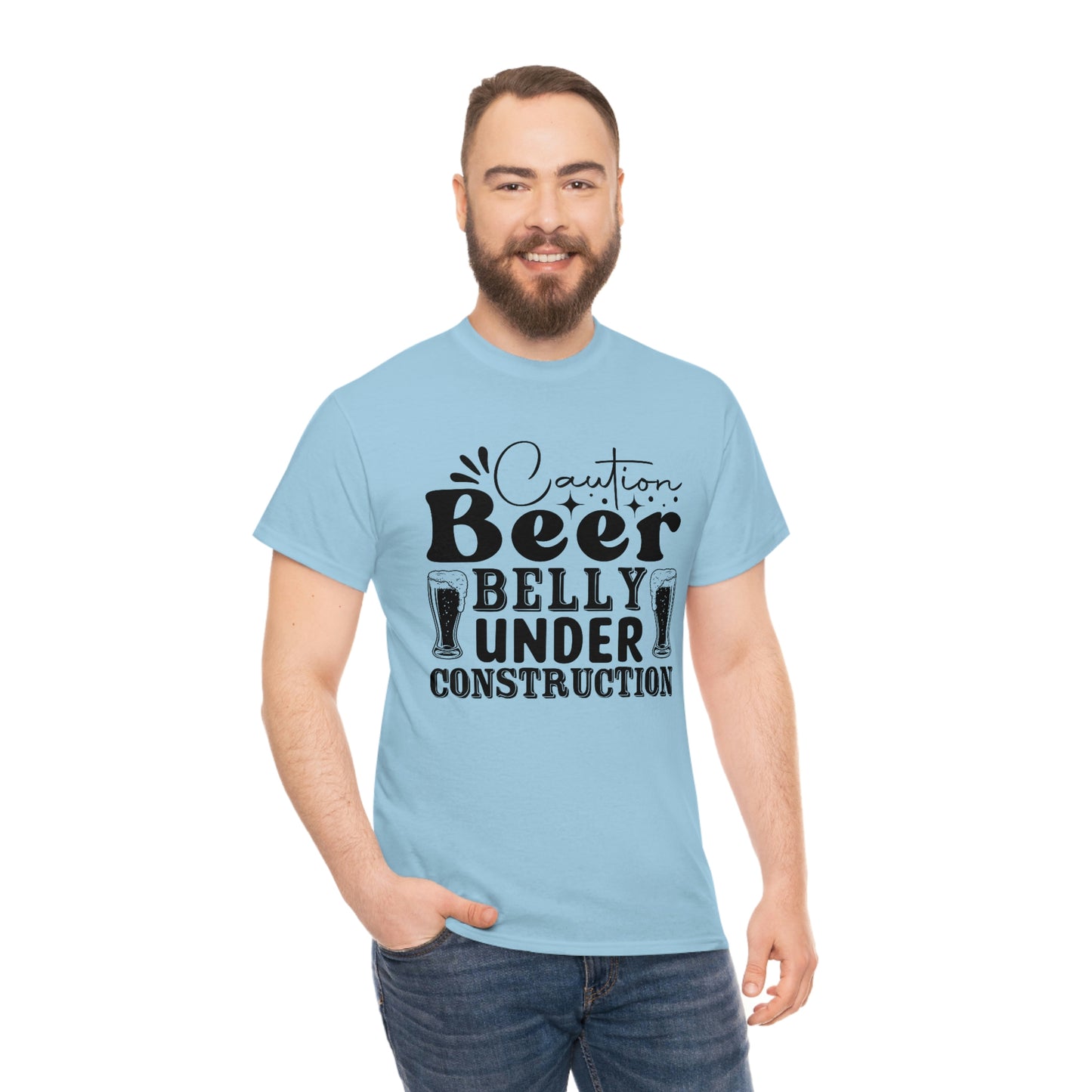 Beer Belly Under Construction - Black - Unisex Heavy Cotton Tee