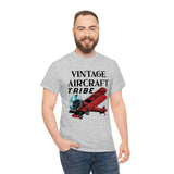 Vintage Aircraft Tribe - Biplane - White - Unisex Heavy Cotton Tee