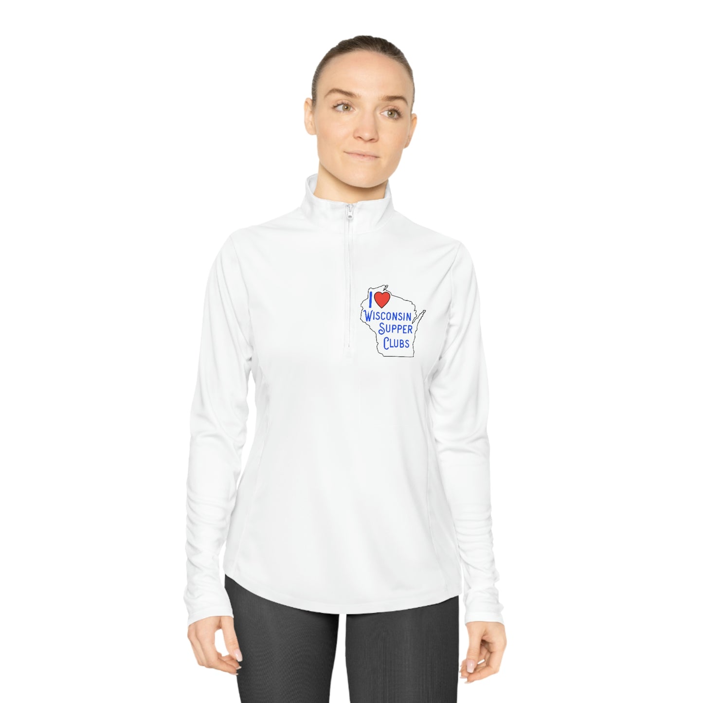 I Love Wisconsin Supper Clubs - Ladies Quarter-Zip Pullover