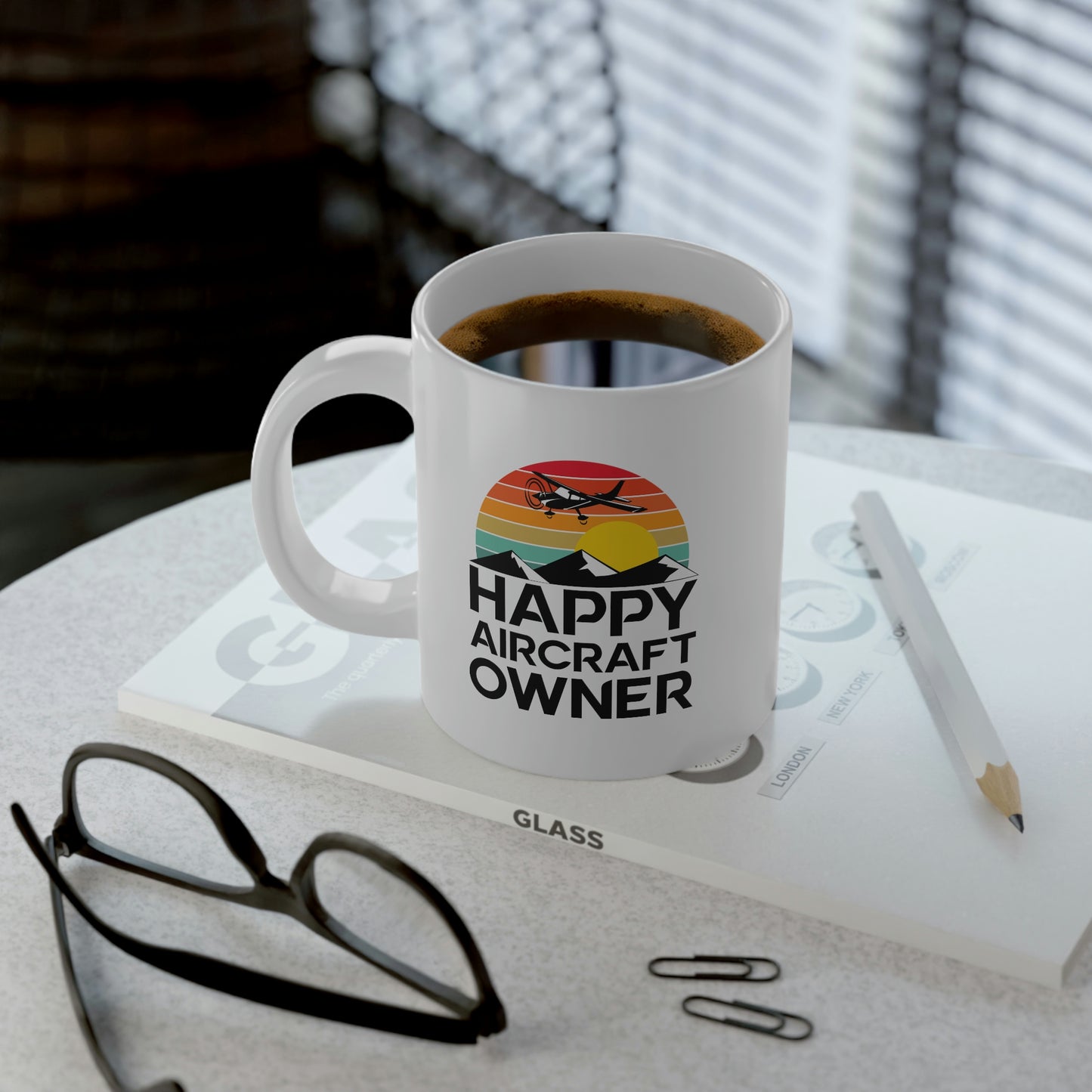 Happy Aircraft Owner - Retro - Jumbo Mug, 20oz