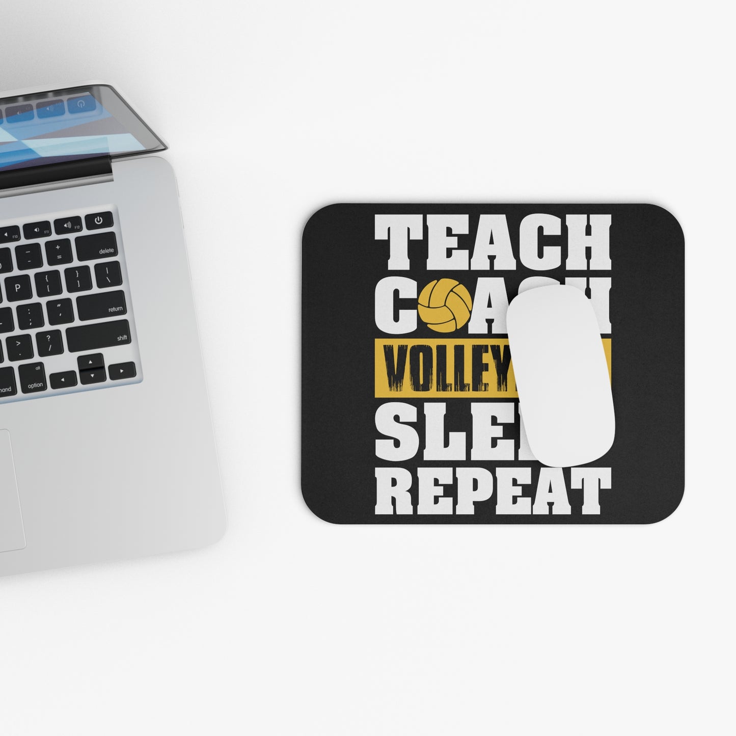 Teach - Coach - Volleyball - Sleep - Repeat - Mouse Pad (Rectangle)