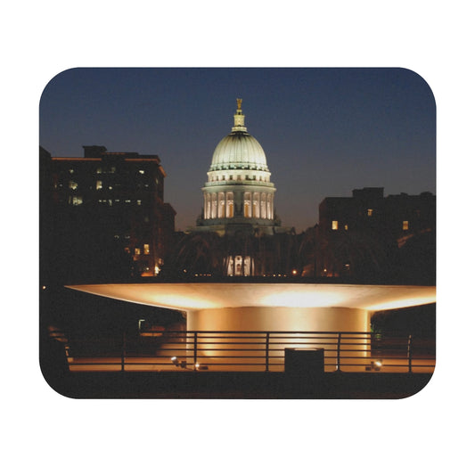 Wisconsin Capital At Night - Madison - Mouse Pad (Rectangle)