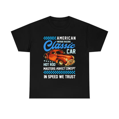 American Vintage Racers Classic Car - Unisex Heavy Cotton Tee