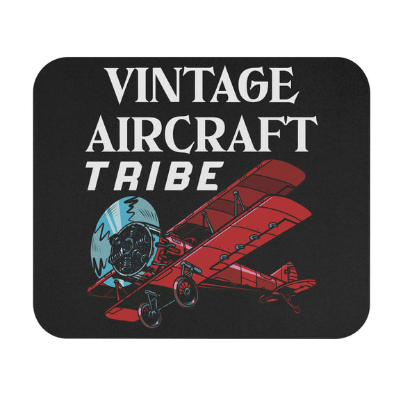 Vintage Aircraft Tribe - Biplane - White - Mouse Pad (Rectangle)
