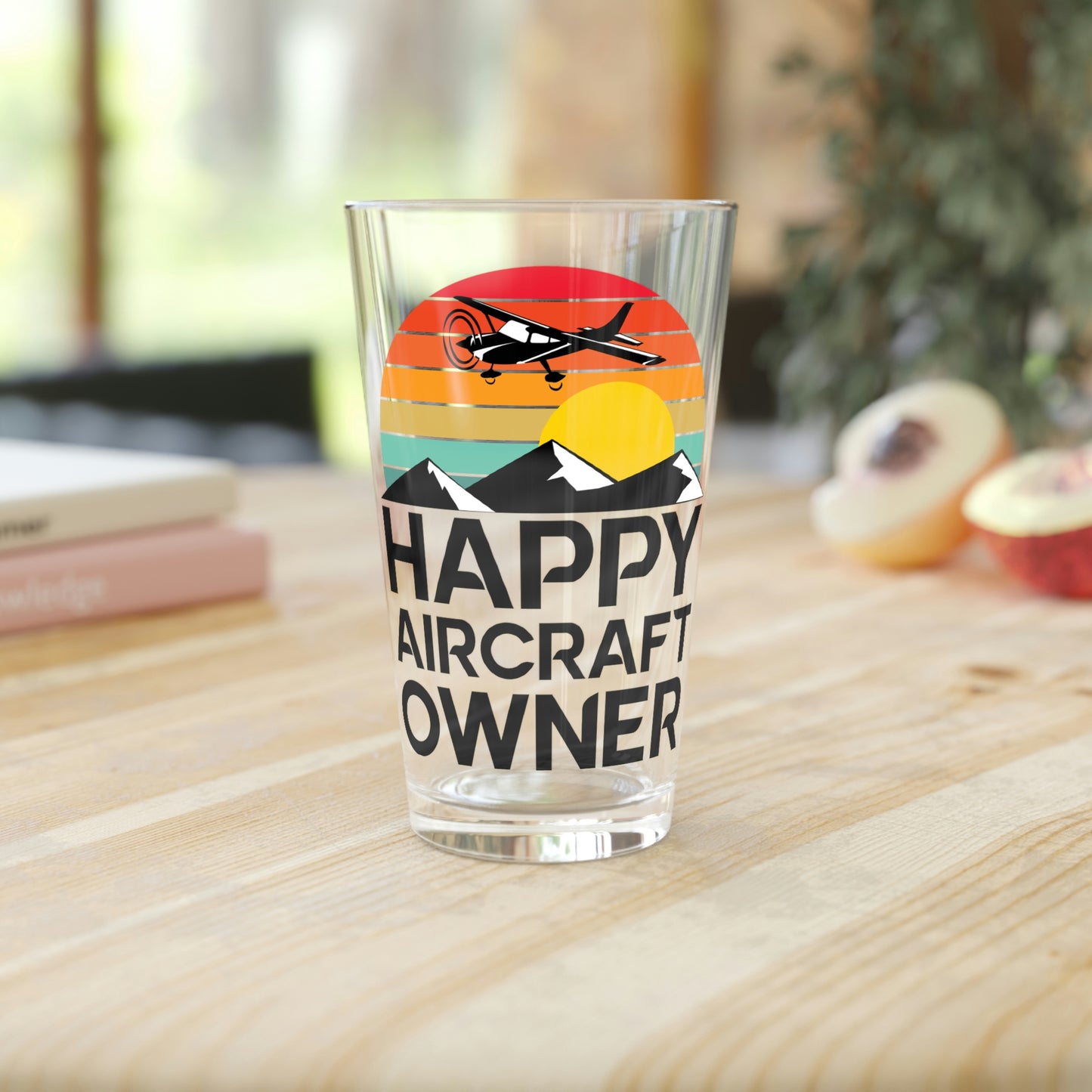 Happy Aircraft Owner - Retro - Pint Glass, 16oz