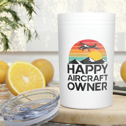 Happy Aircraft Owner - Retro - Vacuum Insulated Tumbler, 11ozD