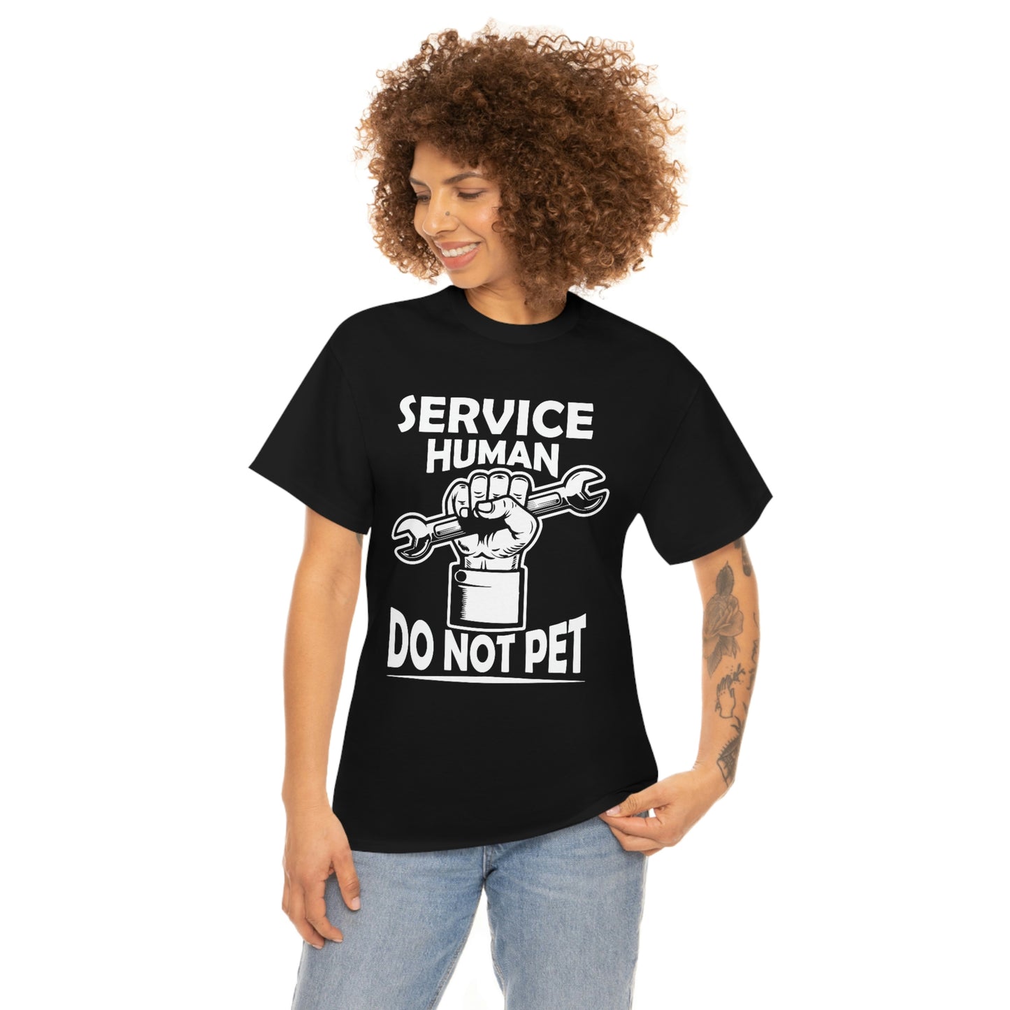 Service Human - Do Not Pet - Unisex Heavy Cotton Tee