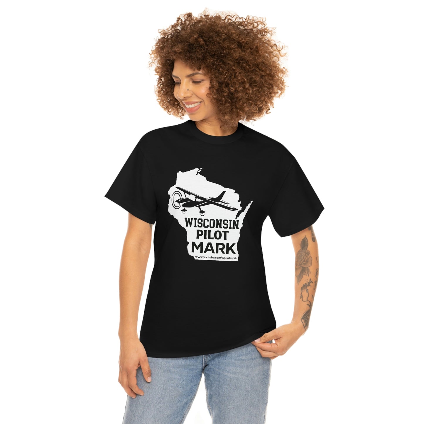 Wisconsin Pilot Mark - YouTube - Unisex Heavy Cotton Tee