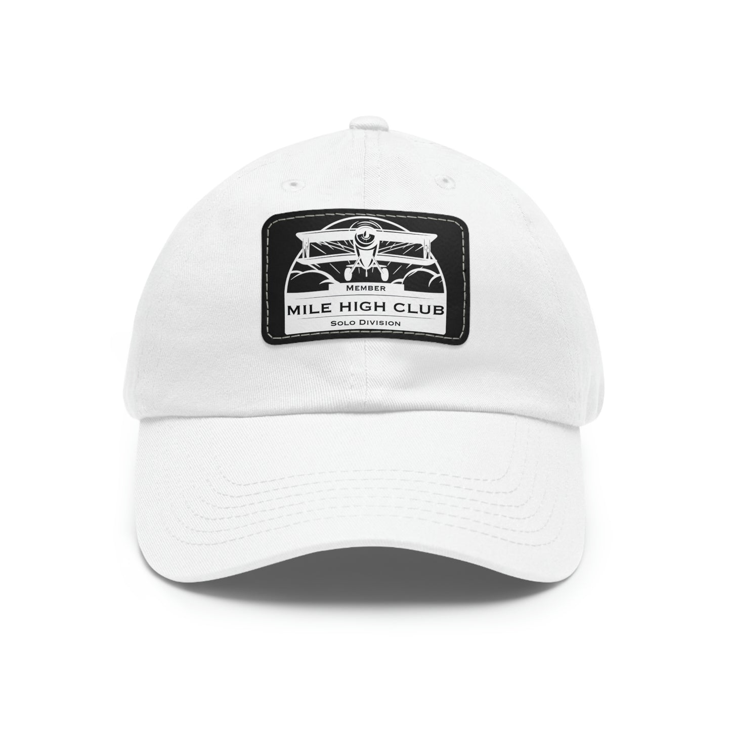 Mile High Club - Biplane - Solo Division - White - Dad Hat with Leather Patch