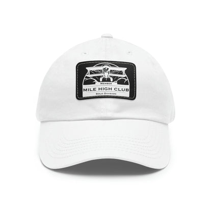 Mile High Club - Biplane - Solo Division - White - Dad Hat with Leather Patch