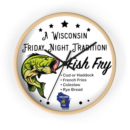 Wisconsin Fish Fry Tradition - Wall clock