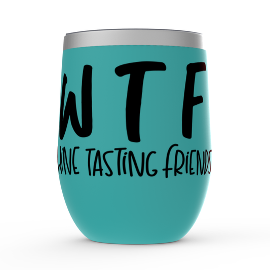 WTF - Wine Tasting Friends - Black - Stemless Wine Tumblers