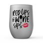 Red Lips Wine Sips - Black - Stemless Wine Tumblers