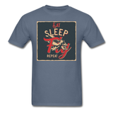 Eat Sleep Fly Repeat - Men's T-Shirt - denim