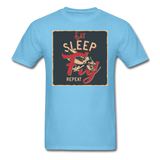 Eat Sleep Fly Repeat - Men's T-Shirt - aquatic blue