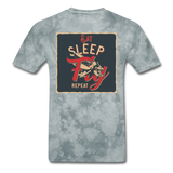 Eat Sleep Fly Repeat - Men's T-Shirt - grey tie dye