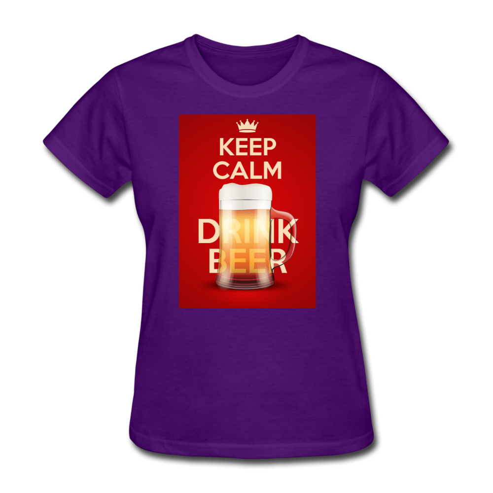 Keep Calm Drink Beer - Women's T-Shirt - purple