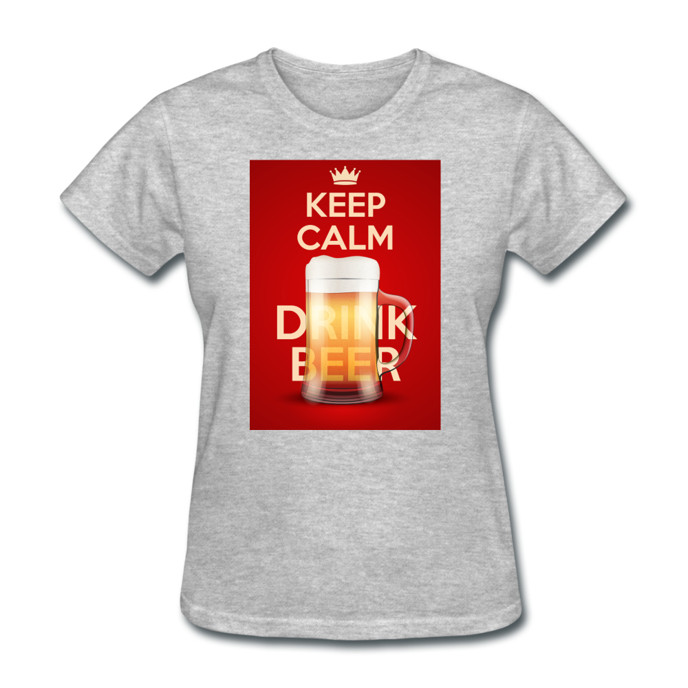 Keep Calm Drink Beer - Women's T-Shirt - heather gray