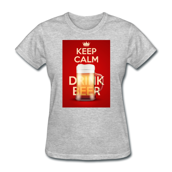 Keep Calm Drink Beer - Women's T-Shirt - heather gray