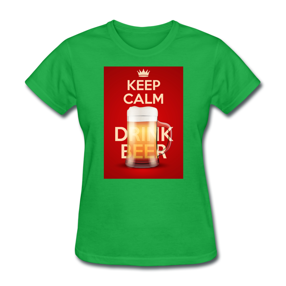 Keep Calm Drink Beer - Women's T-Shirt - bright green