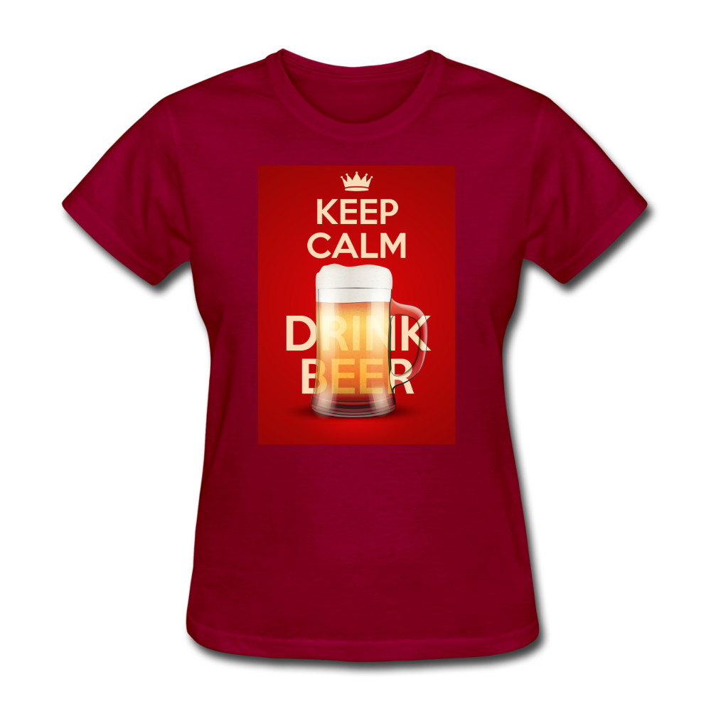 Keep Calm Drink Beer - Women's T-Shirt - dark red