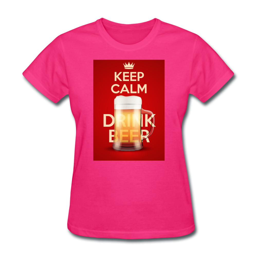 Keep Calm Drink Beer - Women's T-Shirt - fuchsia