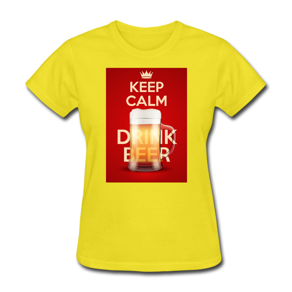 Keep Calm Drink Beer - Women's T-Shirt - yellow