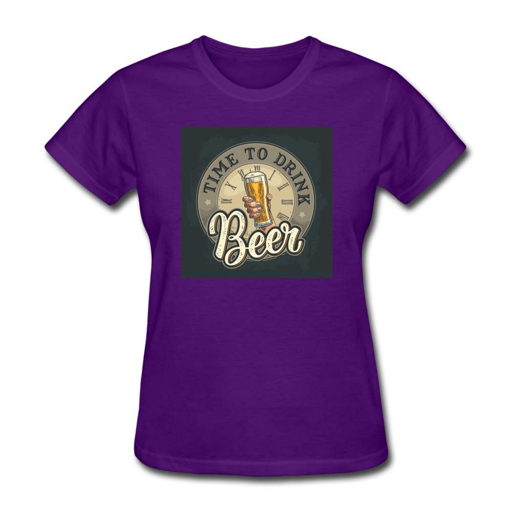 Time To Drink Beer - Women's T-Shirt - purple