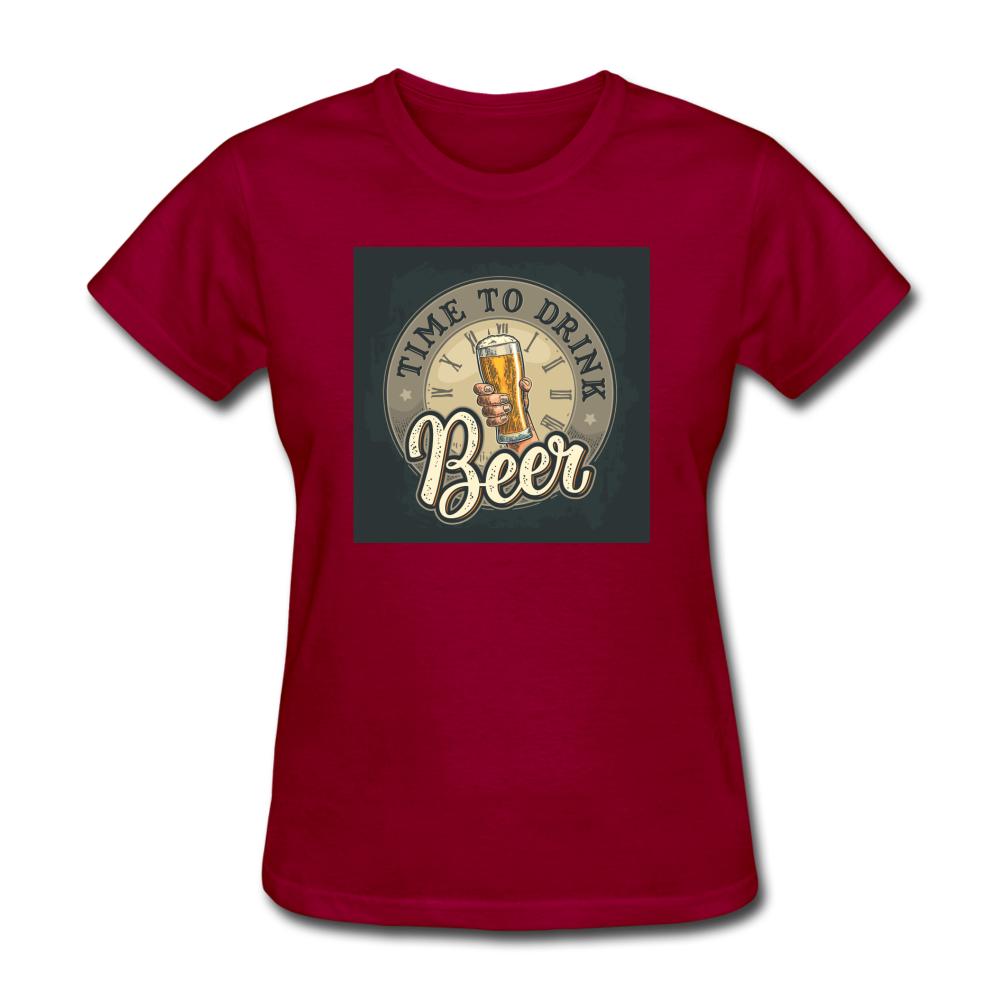 Time To Drink Beer - Women's T-Shirt - dark red