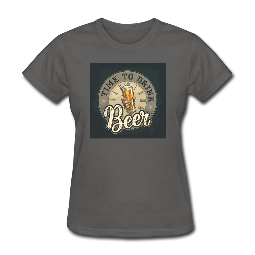 Time To Drink Beer - Women's T-Shirt - charcoal