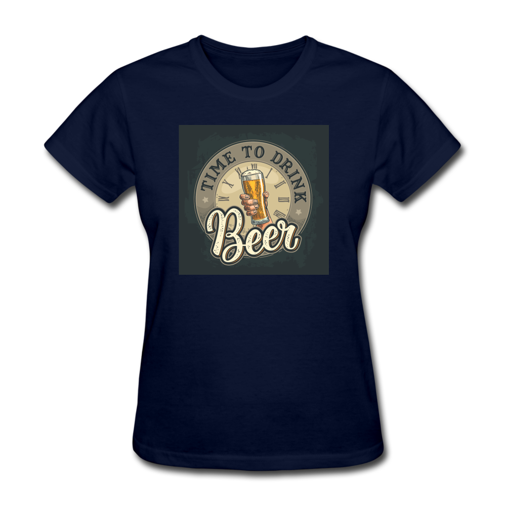 Time To Drink Beer - Women's T-Shirt - navy