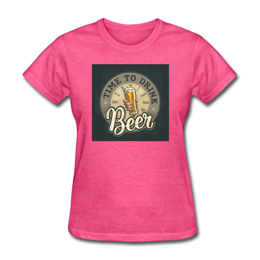 Time To Drink Beer - Women's T-Shirt - heather pink