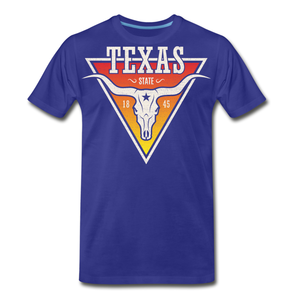 Texas Longhorn Skull - Men's Premium T-Shirt - royal blue