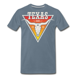 Texas Longhorn Skull - Men's Premium T-Shirt - steel blue