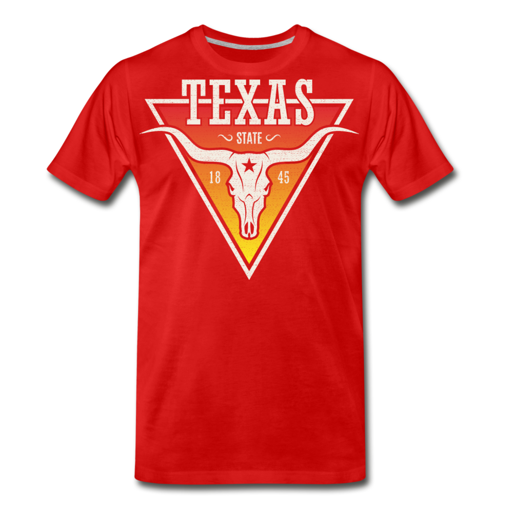 Texas Longhorn Skull - Men's Premium T-Shirt - red