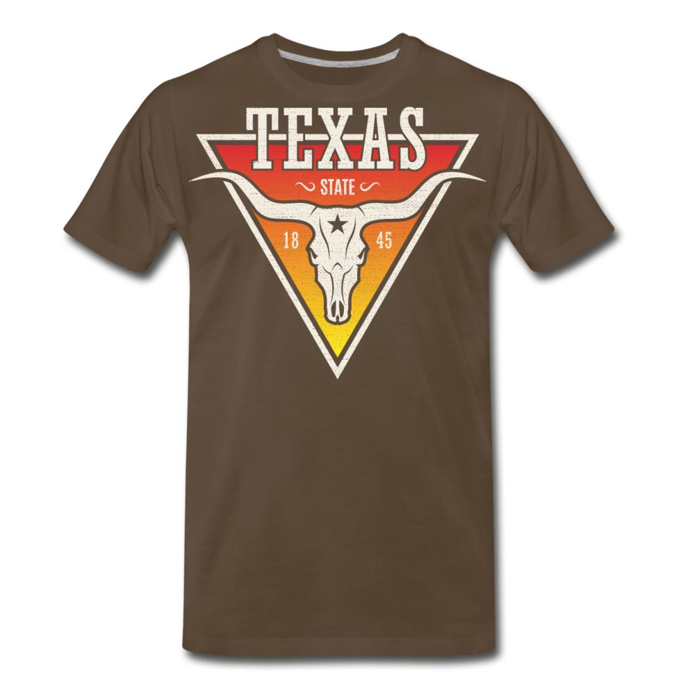 Texas Longhorn Skull - Men's Premium T-Shirt - noble brown