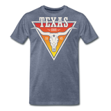 Texas Longhorn Skull - Men's Premium T-Shirt - heather blue